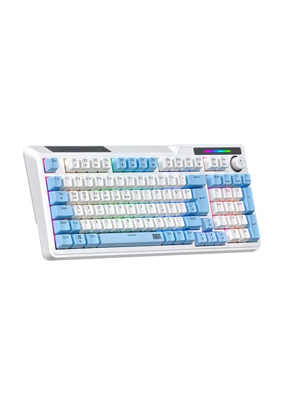 Dragos Colorpulse Mavi Beyaz Red Switch Hotswap Şarjlı Usb Wireless Bluetooth Full Rgb Mekanik Oyuncu Klavyesi