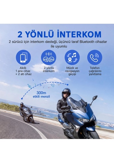 Katjmer Y20-max İntercom Motorcu Kulaklığı