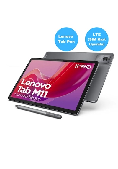 Lenovo Tab M11 ZADB0231TR WiFi + Cellular 4 GB 128 GB 11" Tablet Gri