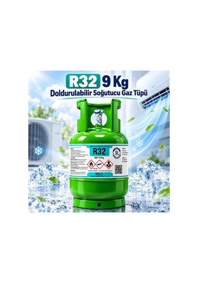Soğutucu Gaz T-gaz R32 9 Kg Doldurulabilir Tüpü Yeşil