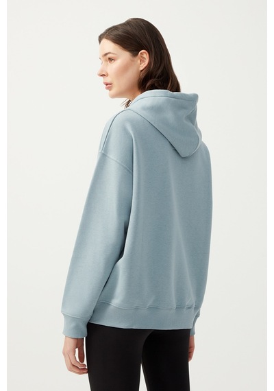 Los Ojos Kadın Mavi Gri Kapüşonlu Oversize Şardonlu Fermuarlı Örme Sweatshirt Mavi Gri Los Ojos Kadın Mavi Gri Kapüşonlu Oversize Şardonlu Fermuarlı Örme Sweatshirt Mavi Gri