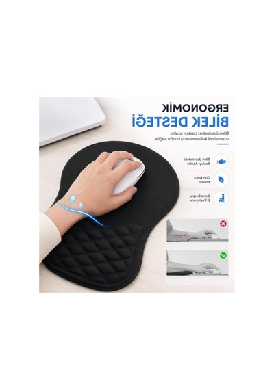 Kaymaz Tabanlı Ergonomik Bilek Destekli Mouse Pad, Ofis Kullanımı İçin