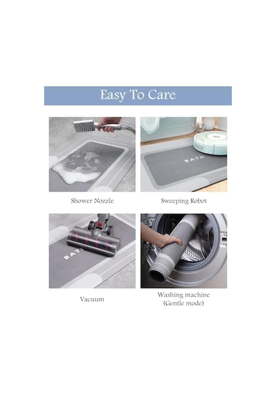 Banyo Paspası - Kaymaz Süper Emici Lekeye Dayanıklı Hızlı Kuruyan İnce Banyo Halısı - Küvet Vanity İçin Zemi Diğer