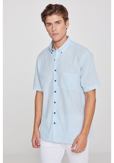 AC&Co / Altınyıldız Classics Erkek Açık Mavi Comfort Fit Düğmeli Yaka %100 Pamuk Flamlı Kısa Kollu Casual Gömlek 4A2022200132amvXL Açık Mavi AC&Co / Altınyıldız Classics Erkek Açık Mavi Comfort Fit Düğmeli Yaka %100 Pamuk Flamlı Kısa Kollu Casual Gömlek 4A2022200132amvXL Açık Mavi