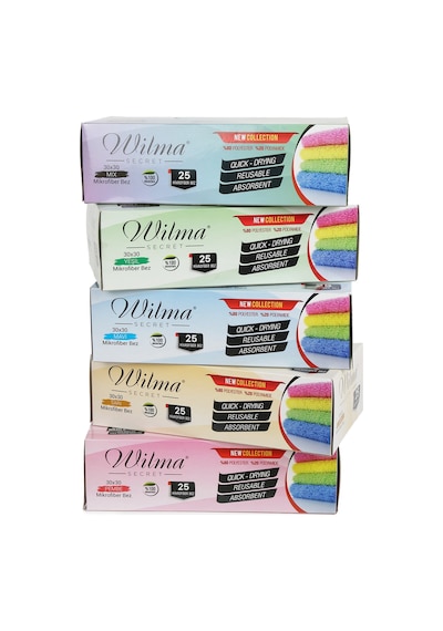 Wilma Secret Mikrofiber Temizlik Bezi Kutulu 25 Adet Mix 30 x 30 CM