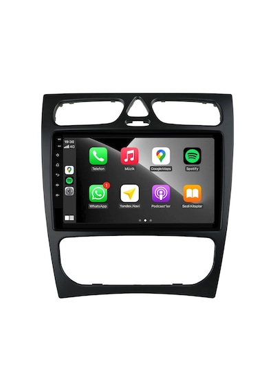 Mercedes C Class C180 W203-w209 Araç Multimedya Android Ekran Carplay 2+32 9" 00-04 Black Cadence