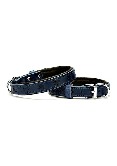 Doggie Comfort Deri Pati Desenli Köpek Boyun Tasması Mavi 2 x 35-40 CM Mavi