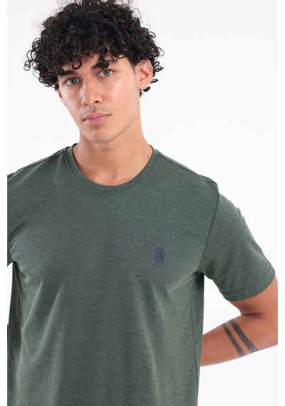 Rowinger Bisiklet Yaka Merserize Erkek Spor T-shirt Haki