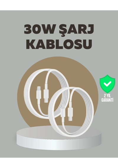 Apple Uyumlu iPhone İpad Airpods 30w Type c To Lightning Kablo