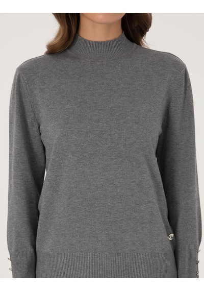 Pierre Cardin Kadın Gri Melanj Kazak /triko 50310887-vr086 Gri Melanj