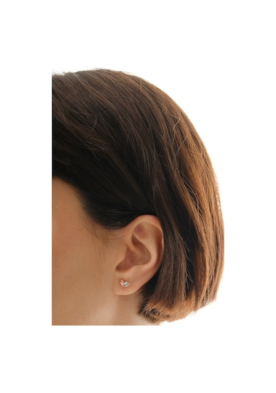 Gümüş Rose Zirkon Taşlı Aşkın İki Damlası Küpe Barcode Rose