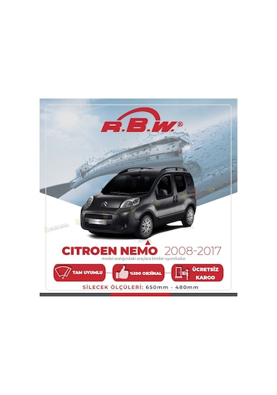 Citroen Nemo Muz Silecek Takımı (2008-2017) RBW