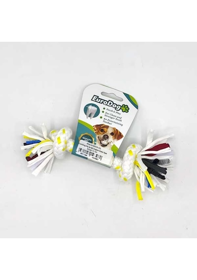Muratech Eurodog Diş İpi İki Düğüm Kalın Sarı Beyaz 15 Cm