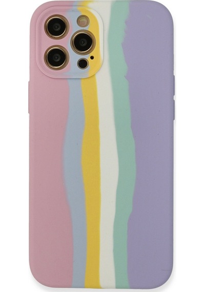 Apple iPhone  Uyumlu,  12 Pro Max Kılıf Ebruli Lansman Silikon - Pembe-lila