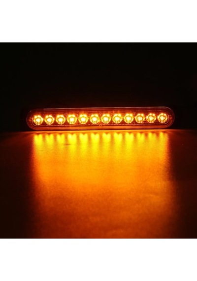 Ahmet Otomotiv Amber Turuncu Işık Çubuğu 12 Ledli Parmak Araba-kamyon-tır İşaret Lambası 19cm 12v-24v