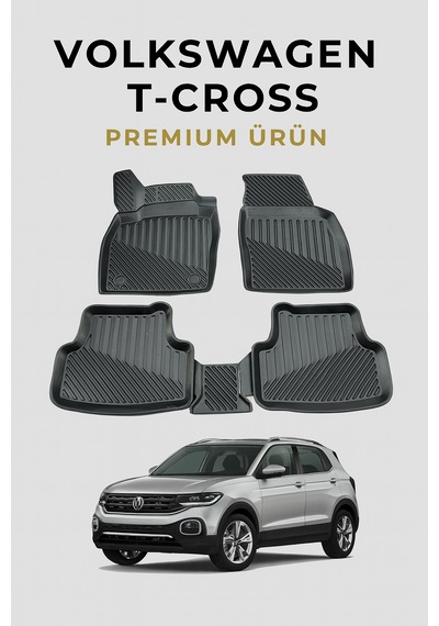 Volkswagen T-cross 2017+ Uyumlu 3d Havuzlu Oto Paspas Premium