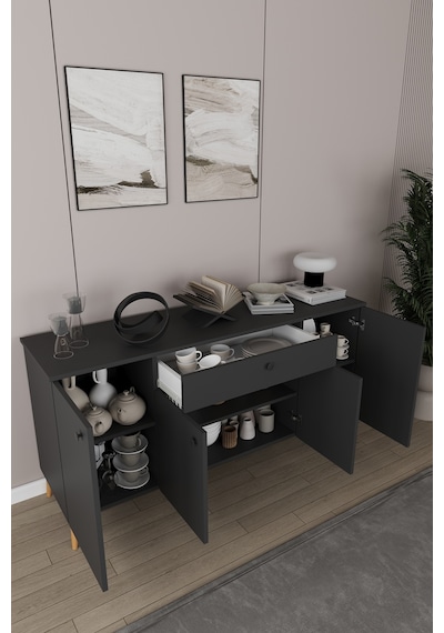 Lüks Yemek Odası Takımı 3 Parça %100 Mdf Konsol Yemek Masası Tv Ünitesi Yt01 Antrasit Lüks Yemek Odası Takımı 3 Parça %100 Mdf Konsol Yemek Masası Tv Ünitesi Yt01 Antrasit
