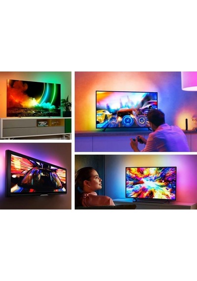 Monitör Ve Tv Arkası 3 Metre Rgb Şerit Led Seti - Cata Usb Bağlantılı, Uzaktan Kumandalı, 352 Renk Seçenekli Amb Çok Renkli