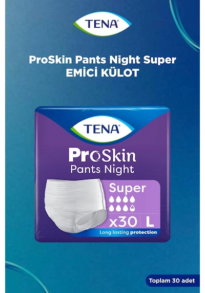 Tena Proskin Pants Süper Night Gece Emici Külot Bezi L 30 Adet