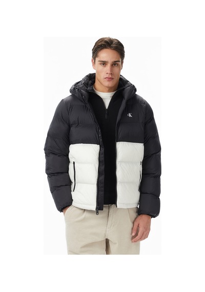 Calvin Klein Nylon Color Bock Puffer Erkek Beyaz Montlv04rd527g