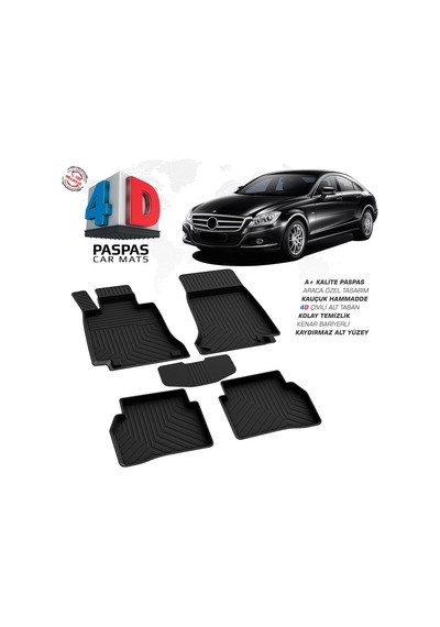 Mercedes Cls C218 4d Araca Özel Havuzlu Kauçuk Paspas 2010-2018