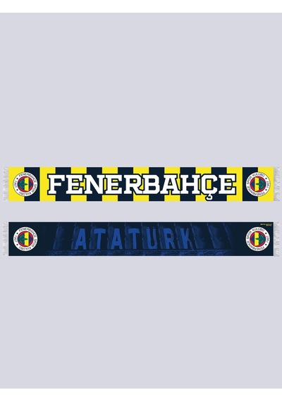 Fenerbahçe Sarı Lacivert Atatürk Unisex Şal Lacıvert-sarı