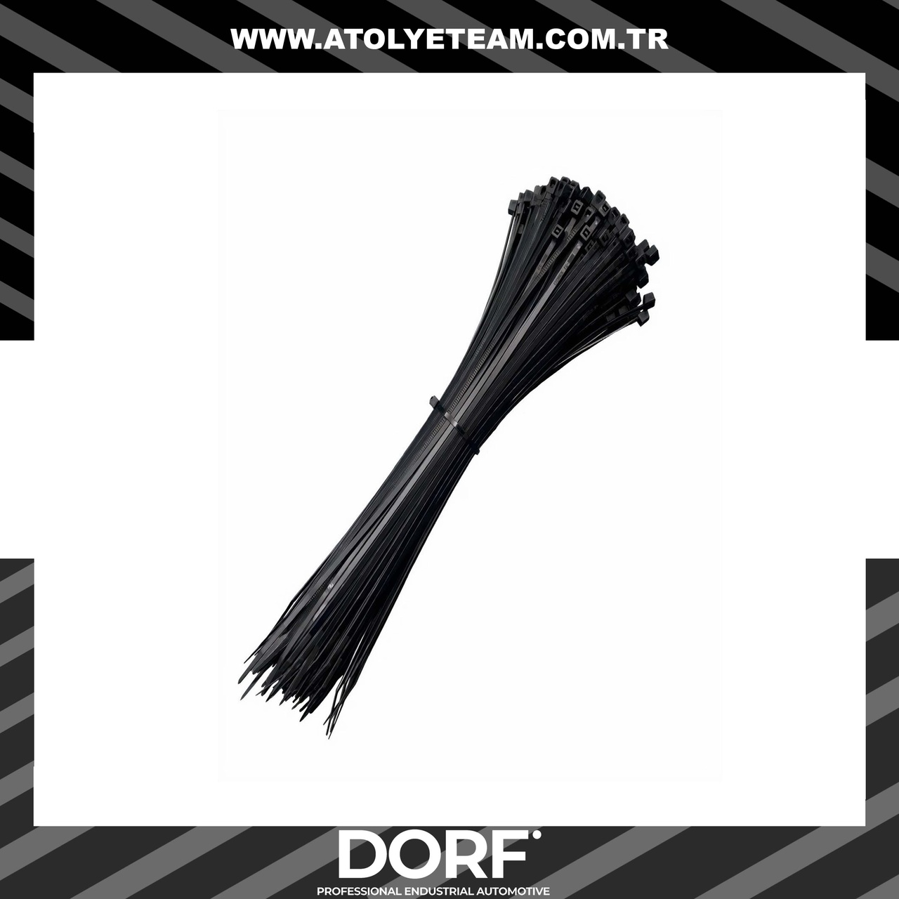 Tork Kablo Bağı -Cırt Kelepçe - Siyah - 370 X 3.6 - 100 Lü Paket