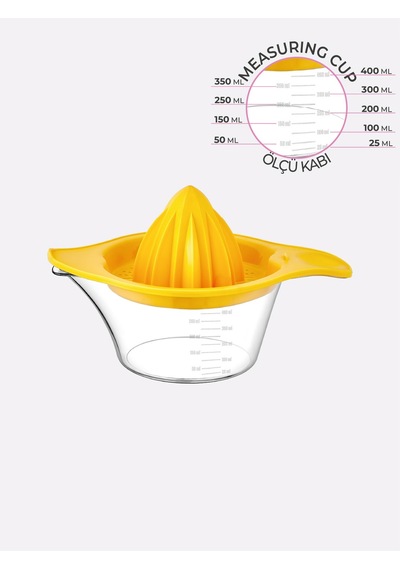 Limon Sıkacaği Şeffaf Ölçü Kaplı 400ml Renkli