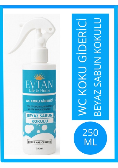Evtan Life&home Beyaz Sabun Kokulu Wc Koku Giderici Sprey 250 Ml