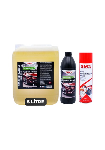 Seramik Katkılı Hızlı Cila 5 Lt - 750 Ml - Susuz Motor Temizleme 500 Ml Uyumlu