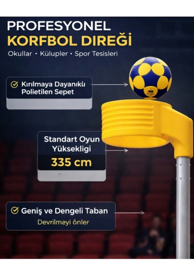 Korfbol Sepeti Ve Direği Profesyonel Eğitim Ve Salon Kullanımı İçin Ayaklı Sistem