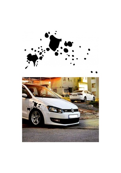 Çamur Leke Efekti Araba Çamurluk Sticker Yapıştırma