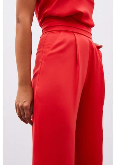 Sateen Cepli Salaş Saten Pantolon - Mercan-134231 Mercan