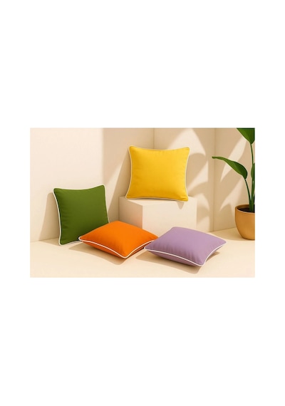 Sarı Kırlent Kılıfı 45x45 Dekoratif Modern Kırlent