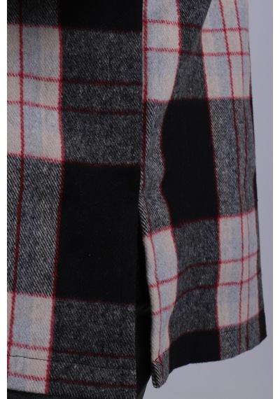 Armonika Kadın Füme Erkek Yaka Yanları Yırtmaçlı Oversize Ceket Arm-26k001009