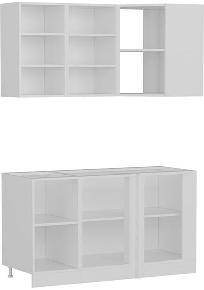 Minar 145cm Köşe Mutfak Dolabı - Beyaz/antrasit K145-a1