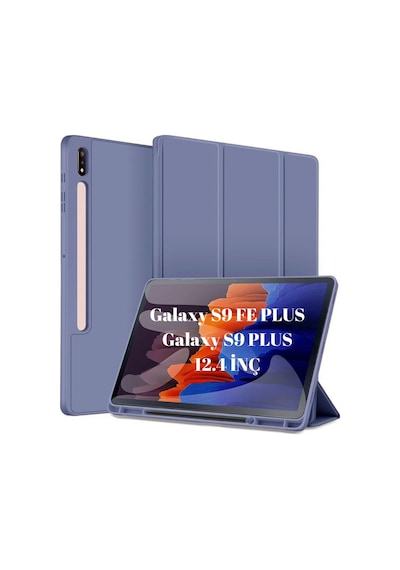 Samsung Galaxy Tab S9 Fe Plus / S9 Plus Uyumlu 12.4inç Kılıf Kalem Bölmeli Smart Case X610 X810