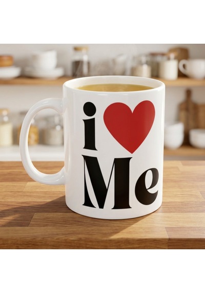 "ı Love Me" Baskılı Porselen Kupa Bardak 330 Ml - Kendine Hediye, Motivasyon Ve Esprili Kupa Çok Renkli
