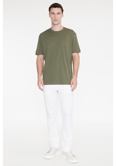 Ac&co Erkek Hakı %100 Pamuk Modern Fit Normal Kesim Bisiklet Yaka Tişört Haki