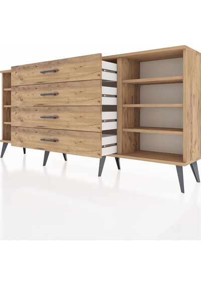 Arges Konsol 6 Raflı 4 Çekmeceli 176x30x83 Çam-çam/çam Çam/çam Arges Konsol 6 Raflı 4 Çekmeceli 176x30x83 Çam-çam/çam Çam/çam