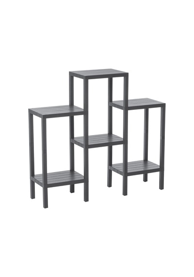 6 Raflı - Gri Modüler Ünite Plastik 108x100x29 Cm 4887 Renkli