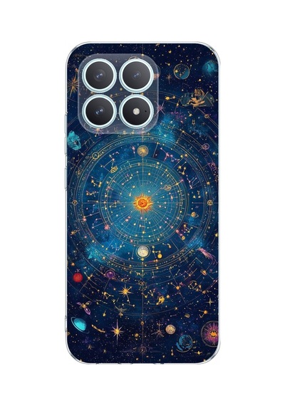 Poco F8 Pro Uyumlu Yıldız Atlası Kozmik Rehber Baskılı Silikon Kılıf Renkli
