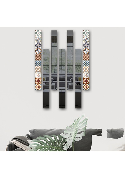 Decorita Dekor Camı Çini Desen Cam ve Füme Ayna 7'li Takım
