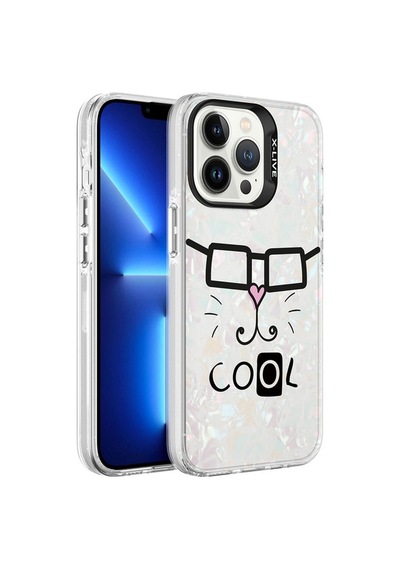 Apple Uyumlu iPhone 13 Pro Kılıf Mermer Desenli Zore Marbello Kapak Beyaz