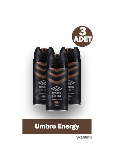 Umbro Energy Erkek Deodorant Sprey 150 Ml 3 Adet