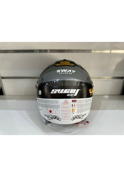 Sway SW-715 Gemini Açık Motosiklet Kaskı Siyah - Titanyum