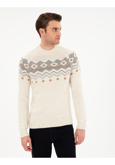 Pierre Cardin Erkek Ekru Kazak /triko 50296448-vr019 Ekru