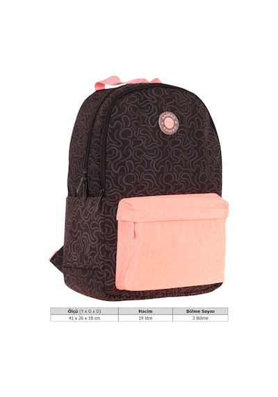 Kaukko Double Colors Üç Bölmeli Kız Çocuk Okul Ve Günlük Sırt Çantası - Siyah Pembe - K1836 Siyah - Pembe