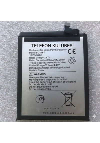 Tecno Camon 18 Premier Uyumlu Batarya Pil Bl-46bt