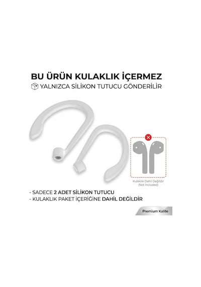 Silikon Kulaklık Kancası 2 Li Set Saplı Bluetooth Kulaklıklar İçin Düşme Önleyici Esnek Kulak Askısı, Spor Ve Günlük Kullanım Beyaz Beyaz